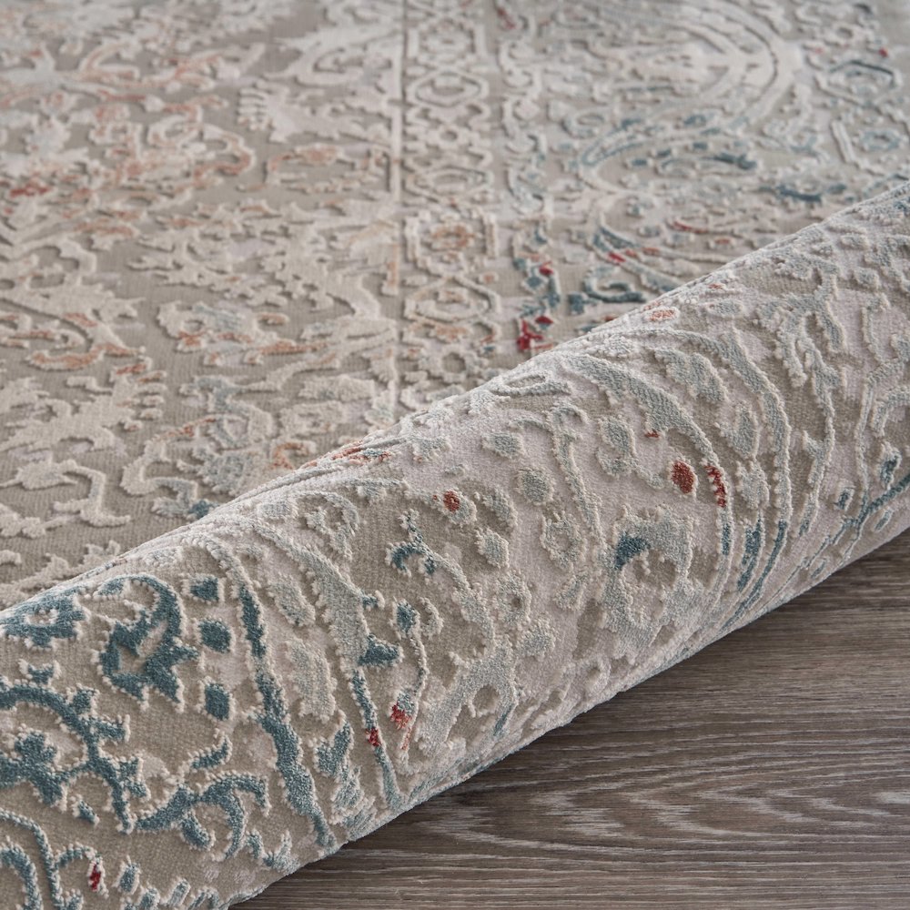 Imagine Durable Performance Area Rug Indoor in Gray/Red, 5'3" x 7'6". Picture 5