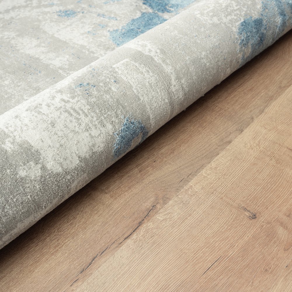Isabella Performance Blend Area Rug Indoor in Gray/Blue, 2' x 6'. Picture 4