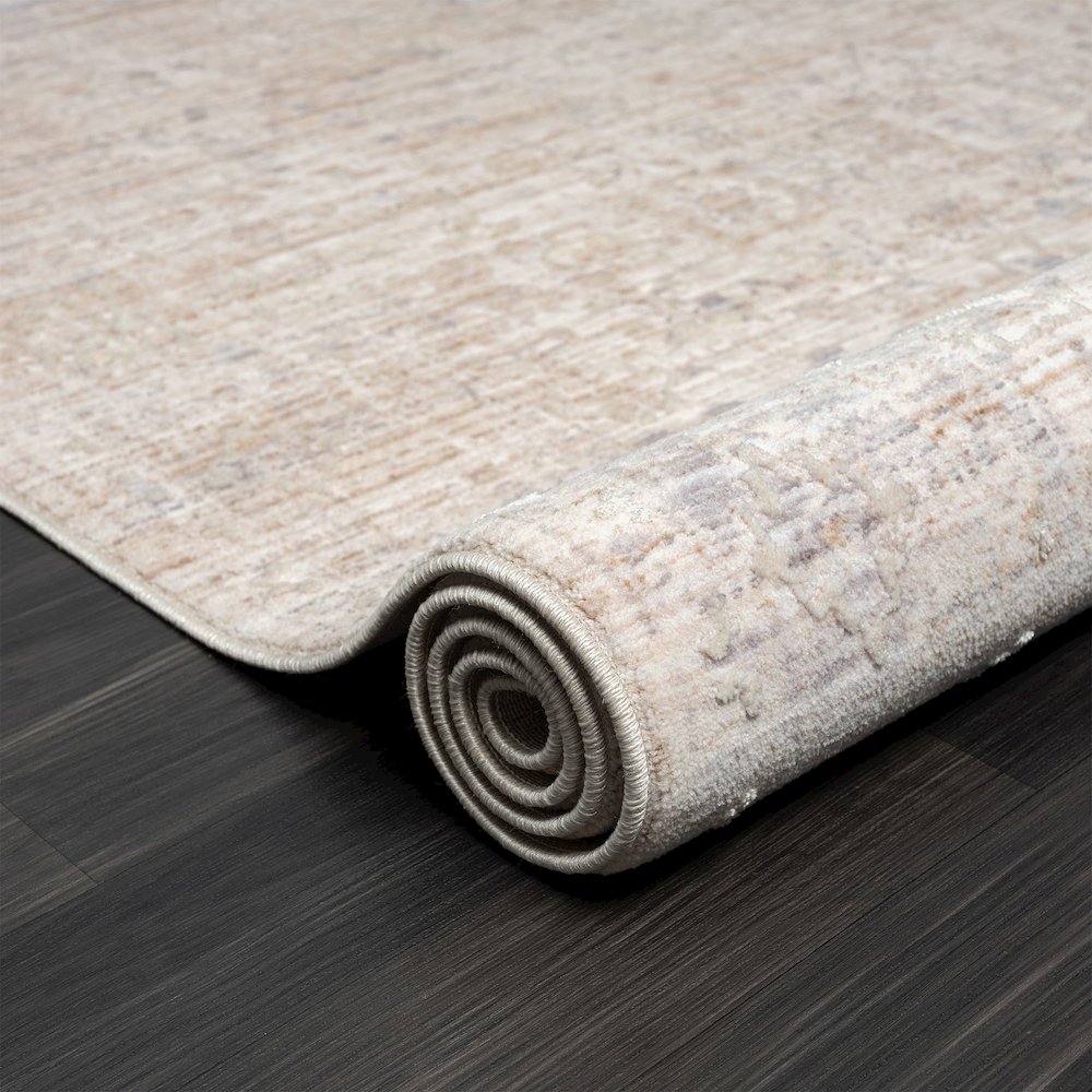 Lancaster Performance Blend Area Rug Indoor in Gray/Beige, 5' x 7'11". Picture 4