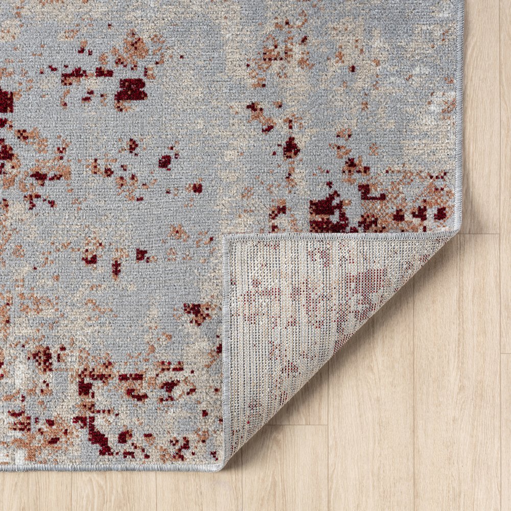 Lanham Durable Performance Area Rug Indoor in Red/Gray, 2' x 8'. Picture 6