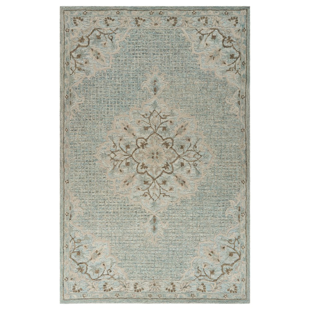 Modern Traditions Wool Area Rug Indoor in Blue, 7'9" x 9'9". Picture 1