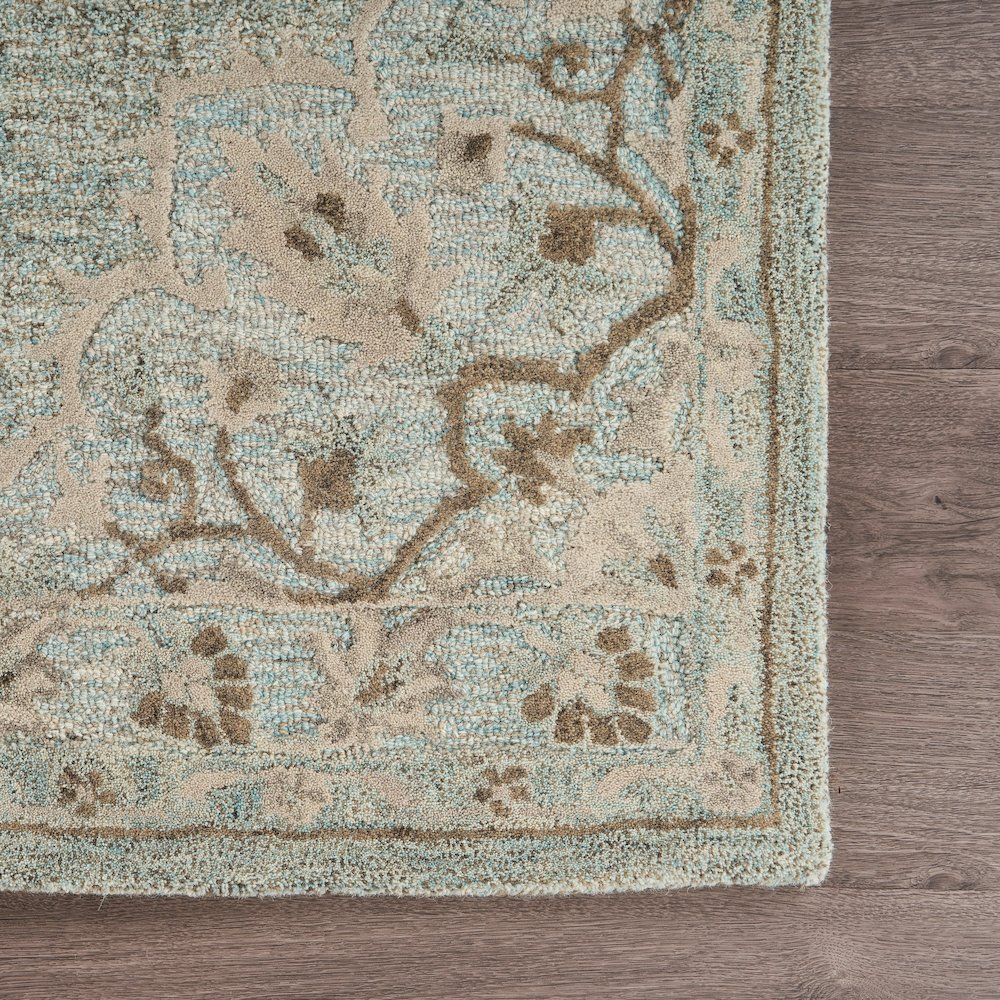 Modern Traditions Wool Area Rug Indoor in Blue, 7'9" x 9'9". Picture 6