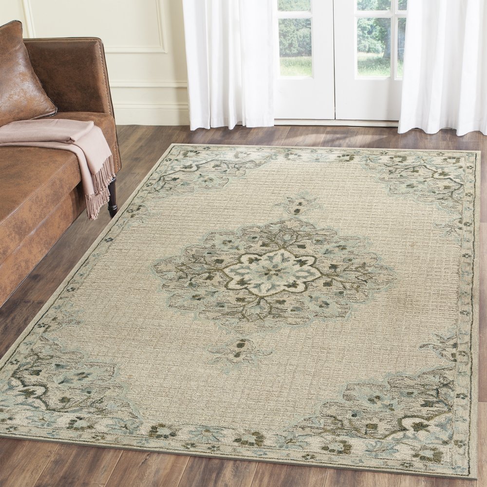 Modern Traditions Wool Area Rug Indoor in Ivory, 7'9" x 9'9". Picture 7