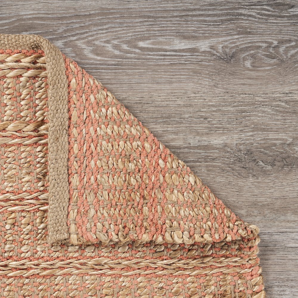 Natural Fiber Jute Blend Area Rug Indoor in Pink/Tan, 9' x 12'. Picture 4