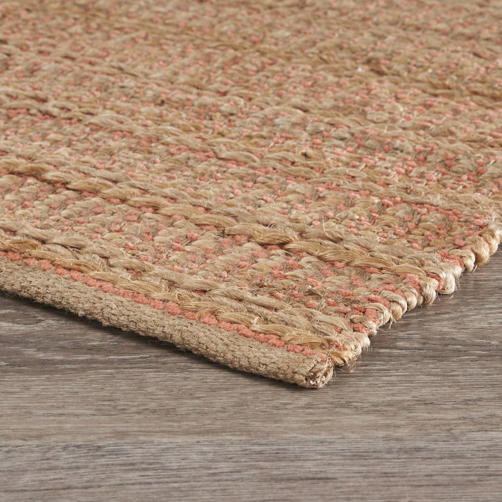 Natural Fiber Jute Blend Area Rug Indoor in Pink/Tan, 9' x 12'. Picture 6