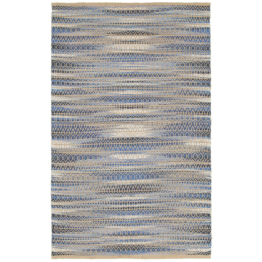 Natural Fiber Jute Blend Area Rug Indoor in Blue, 9' x 12'. Picture 1