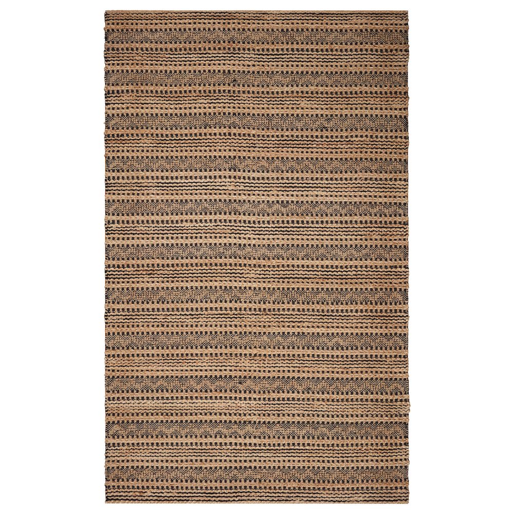 Natural Fiber Jute Blend Area Rug Indoor in Black/Tan, 9' x 12'. Picture 1