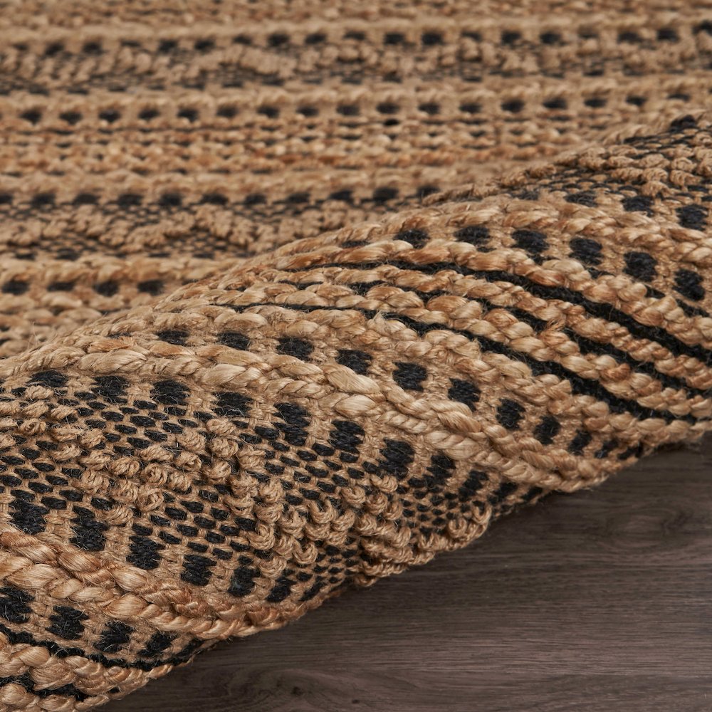 Natural Fiber Jute Blend Area Rug Indoor in Black/Tan, 9' x 12'. Picture 3