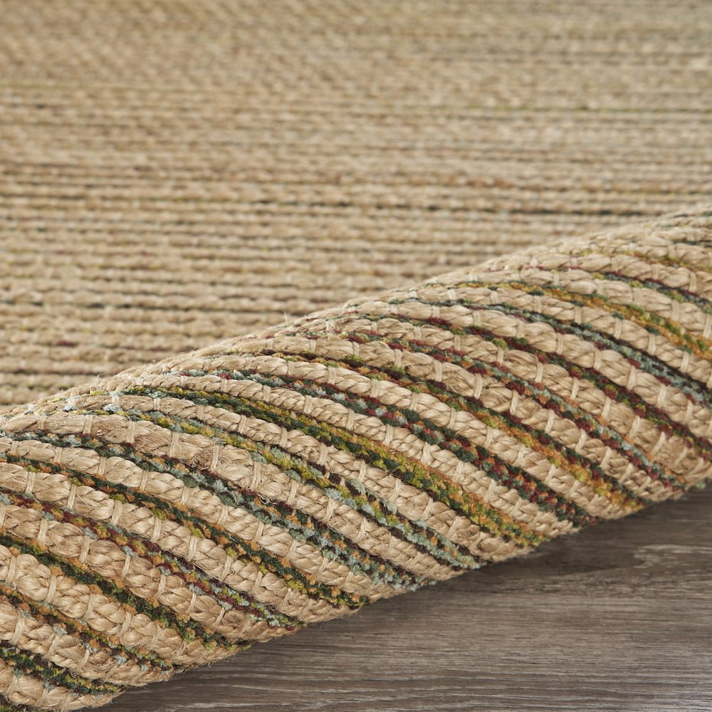 Natural Fiber Jute Blend Area Rug Indoor in Tan/Multicolored, 7'9" x 9'9". Picture 5
