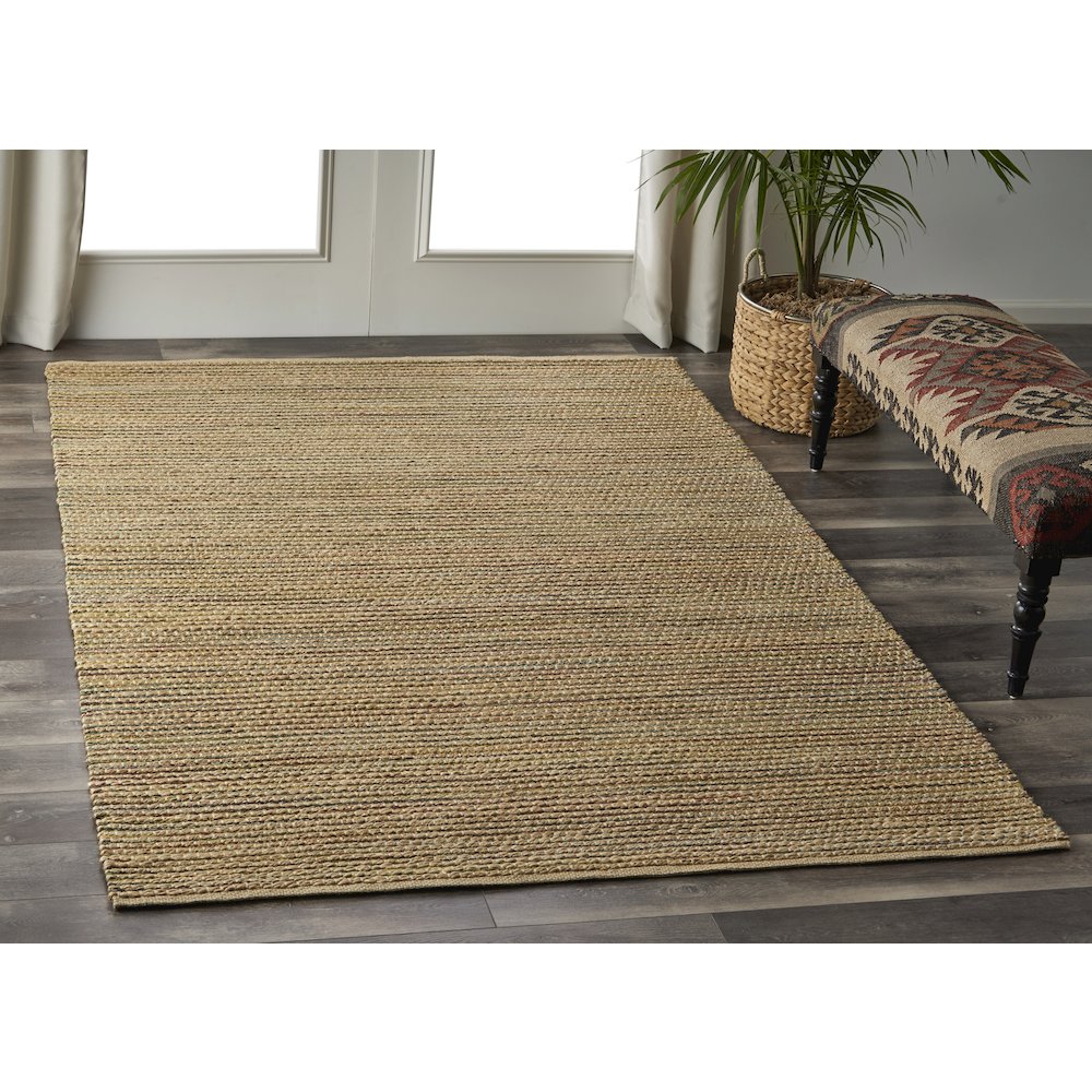 Natural Fiber Jute Blend Area Rug Indoor in Tan/Multicolored, 7'9" x 9'9". Picture 7