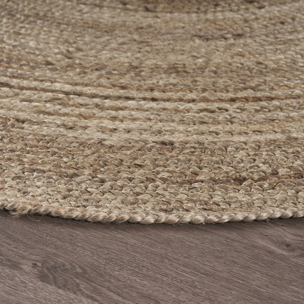 Boutique Jute Jute Area Rug Indoor in Tan/Gray, 6' Round. Picture 3