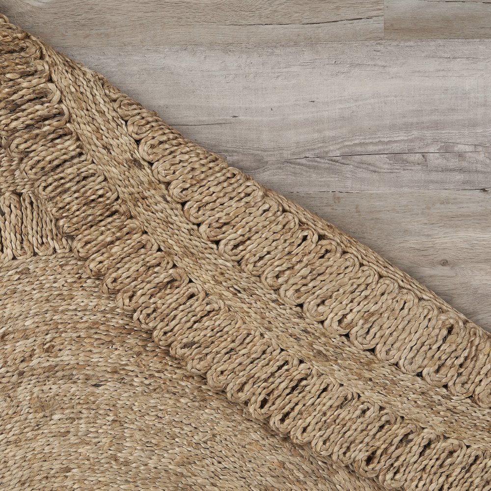 Boutique Jute Jute Area Rug Indoor in Tan/Brown, 6' Round. Picture 6