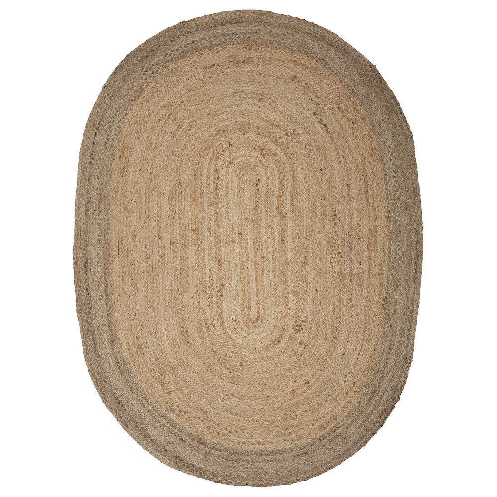 Boutique Jute Jute Area Rug Indoor in Tan/Brown, 7' x 9' Oval. Picture 1