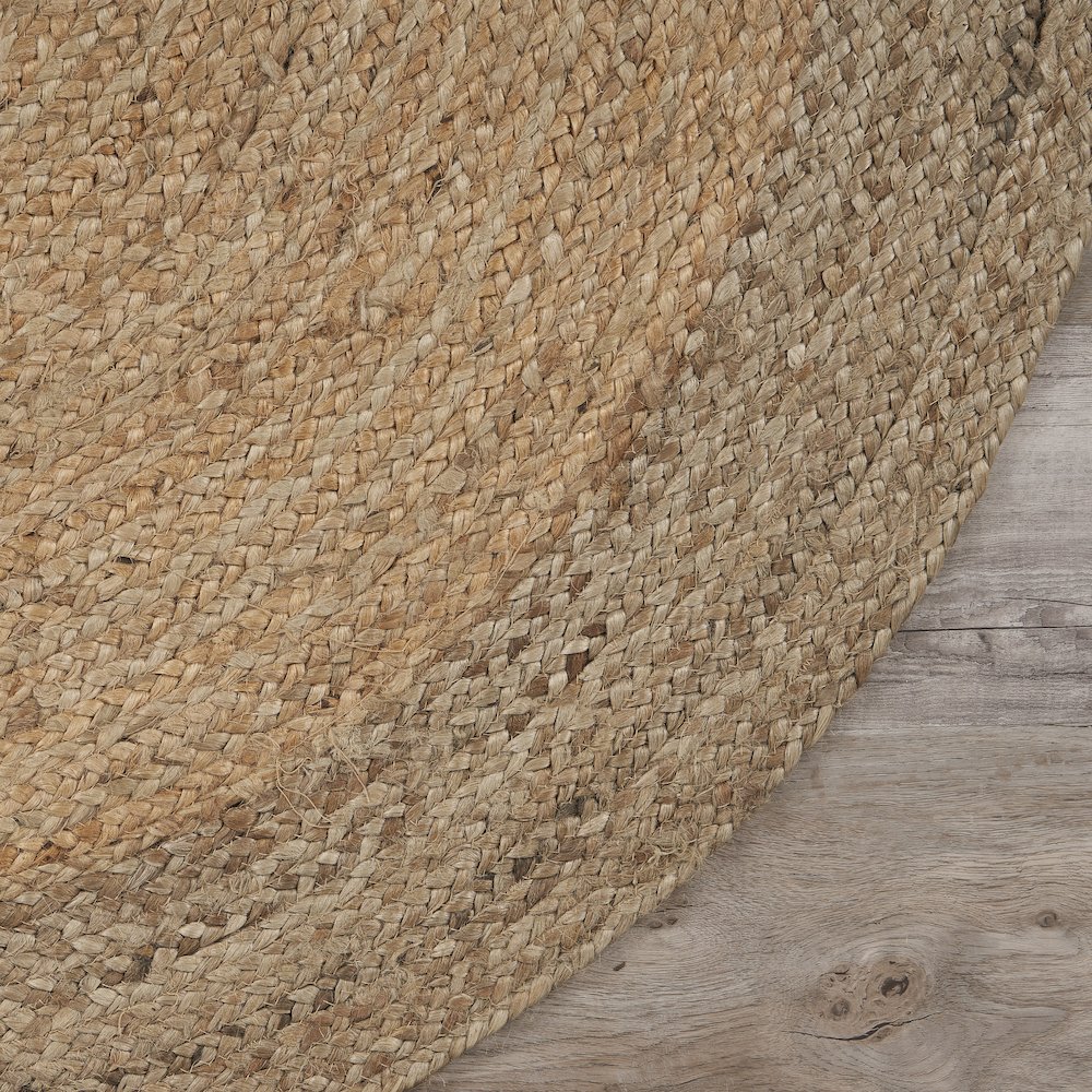 Boutique Jute Jute Area Rug Indoor in Tan/Brown, 7' x 9' Oval. Picture 5