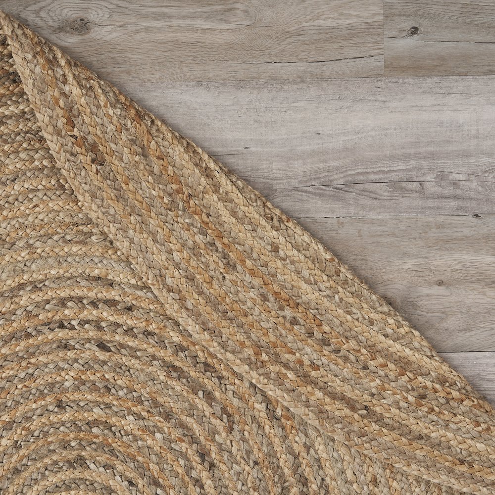 Boutique Jute Jute Area Rug Indoor in Tan/Gray, 7' x 9' Oval. Picture 6