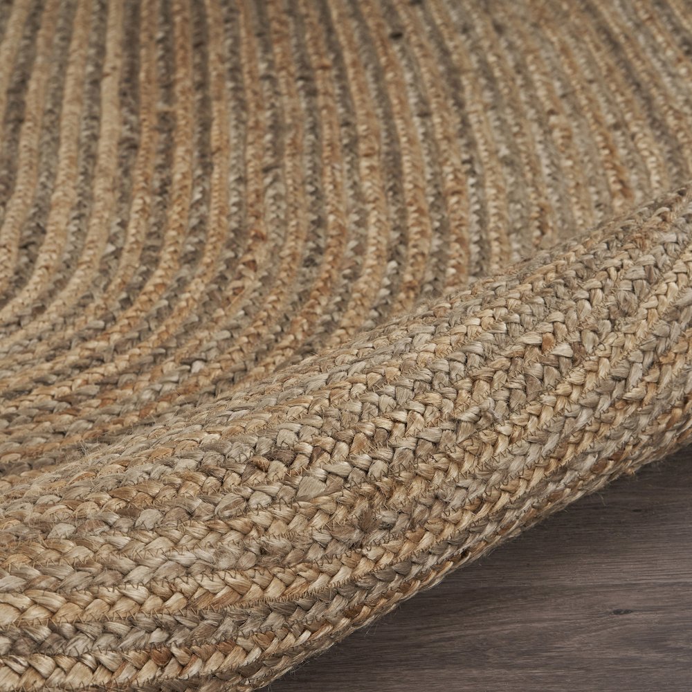 Boutique Jute Jute Area Rug Indoor in Tan/Gray, 7' x 9' Oval. Picture 4