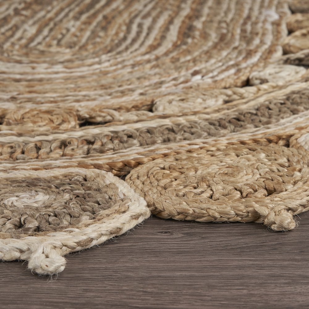 Boutique Jute Jute Area Rug Indoor in Brown/Tan, 7' x 9' Oval. Picture 3