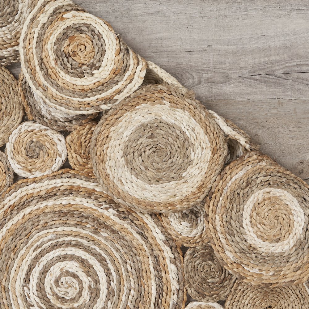 Boutique Jute Jute Area Rug Indoor in Brown/Ivory, 6' Round. Picture 6