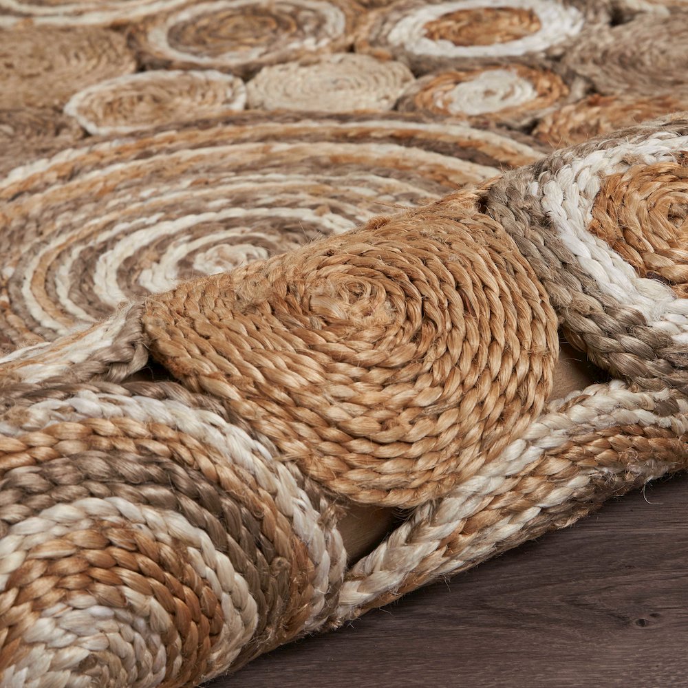 Boutique Jute Jute Area Rug Indoor in Brown/Ivory, 6' Round. Picture 5