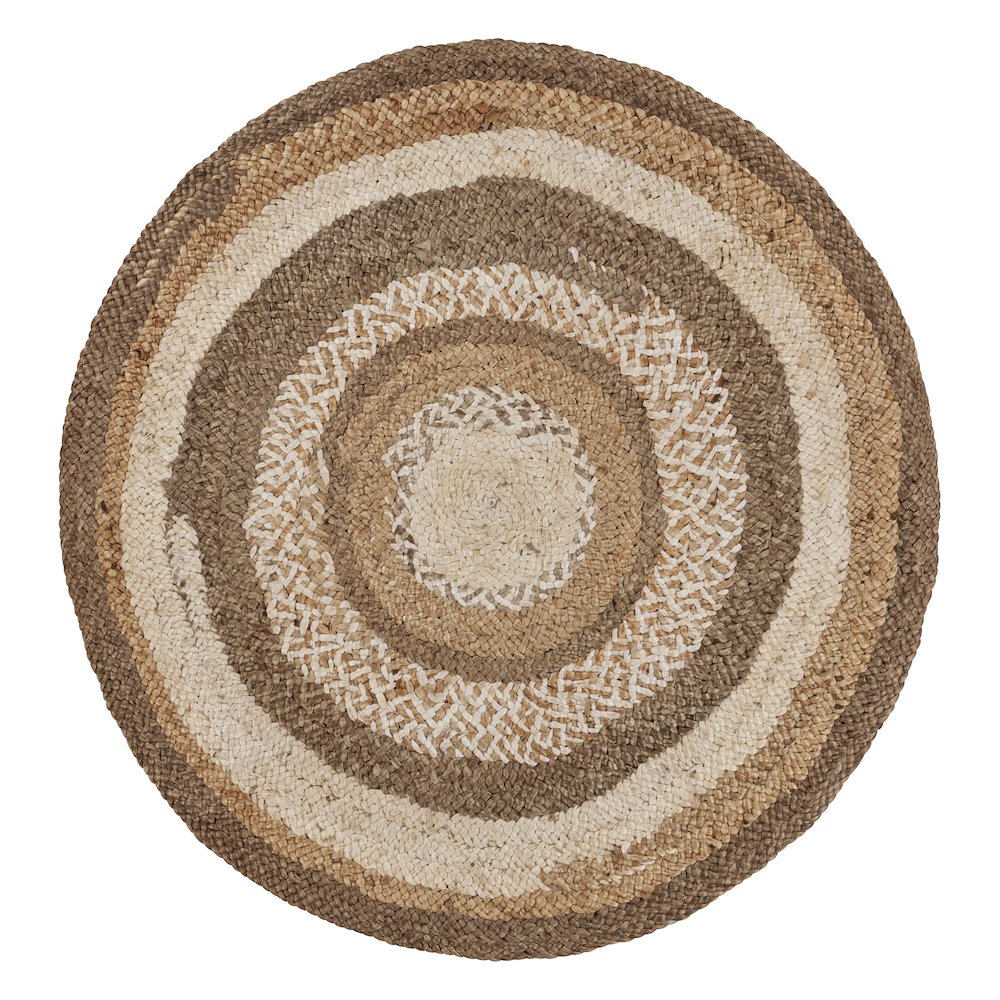 Boutique Jute Jute Area Rug Indoor in Brown/Ivory, 6' Round. Picture 1
