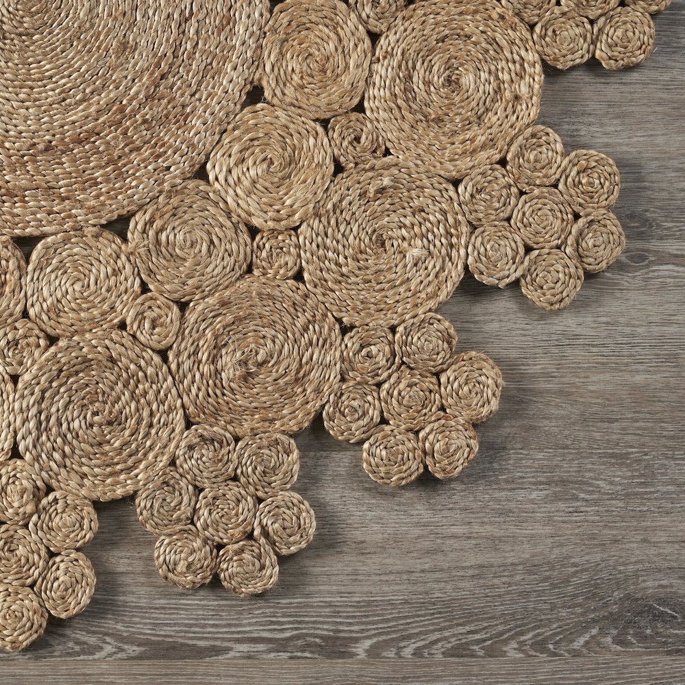 Boutique Jute Jute Area Rug Indoor in Brown/Tan, 6' Round. Picture 6