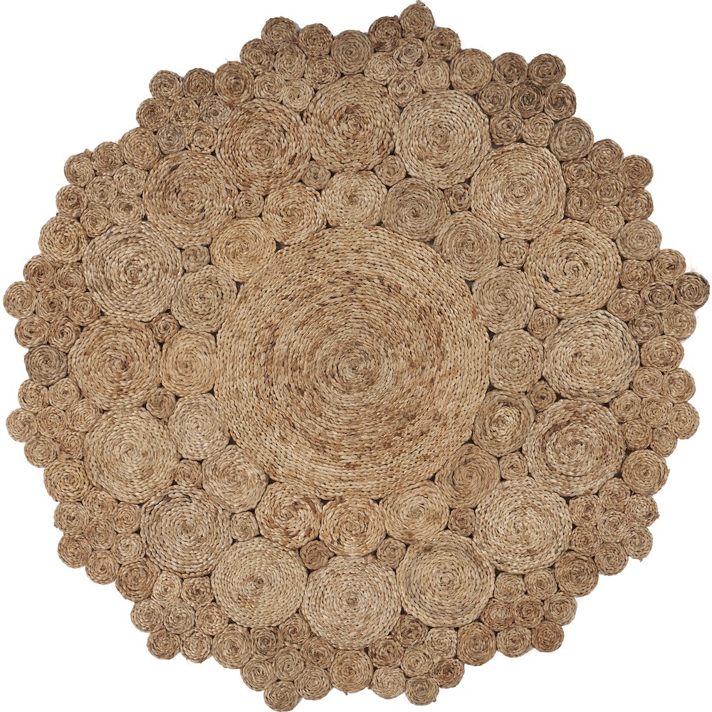 Boutique Jute Jute Area Rug Indoor in Brown/Tan, 6' Round. Picture 1