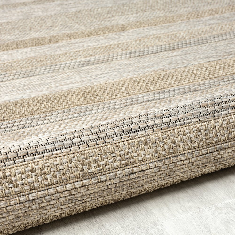 Oslo Modern Striped Brown Indoor Outdoor Area Rug. Picture 4