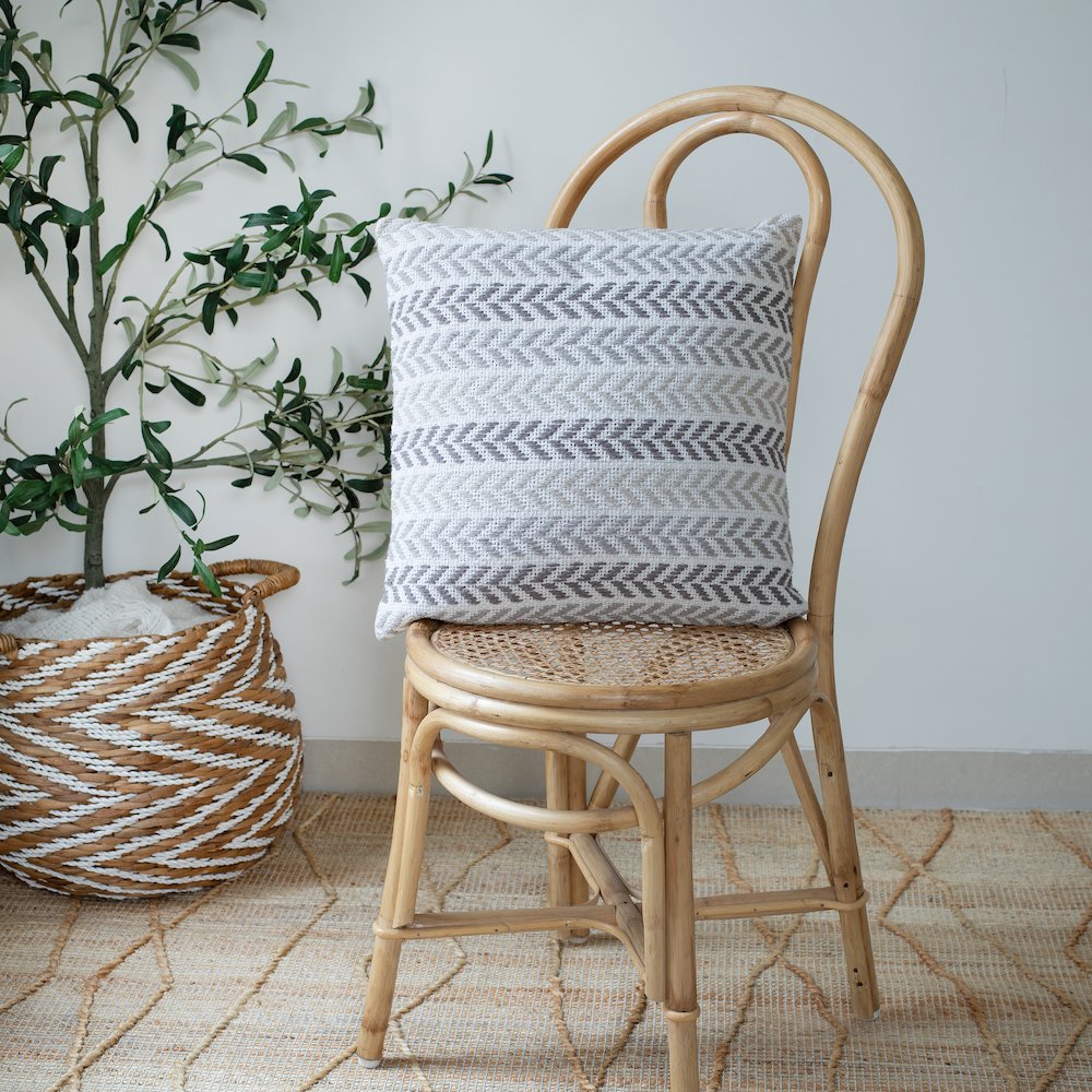 Grayscale Chevron Throw Pillow. Picture 2