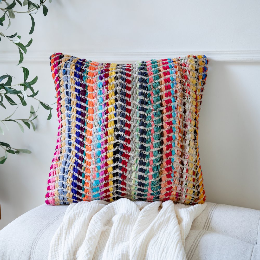 Evette Rios Chindi Chevron Multi Throw Pillow. Picture 2