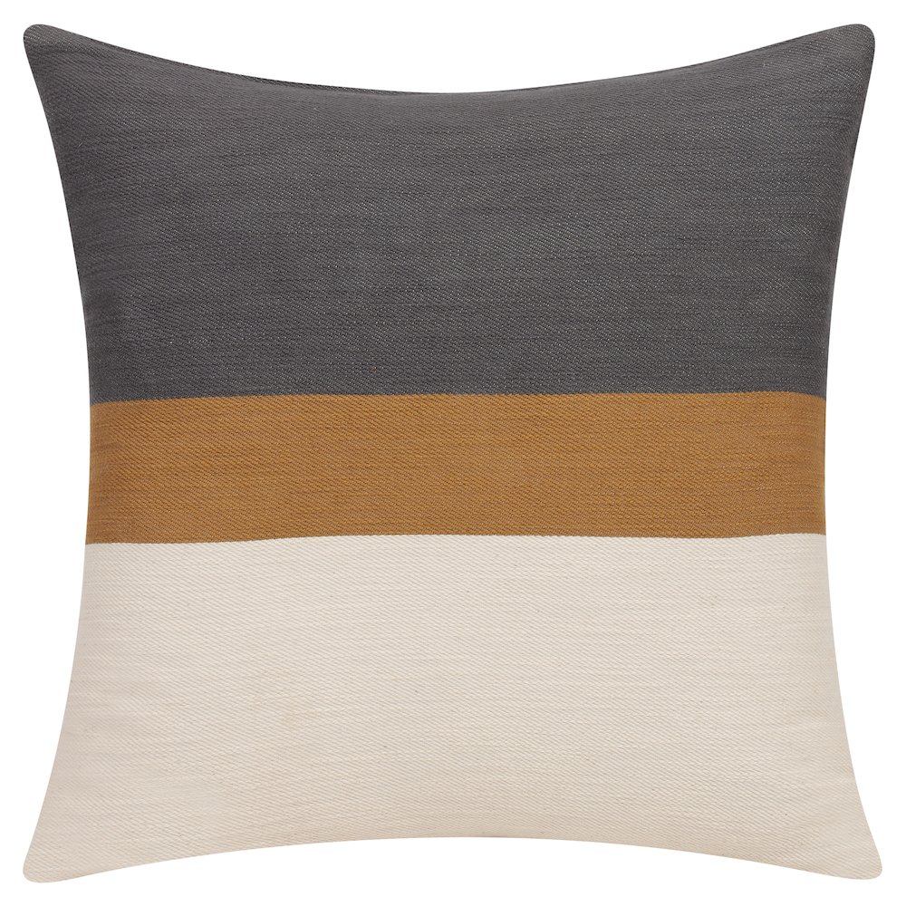 Wilmington Cotton Poly Filled Pillow in Brown/Gray, 24" x 24". Picture 1