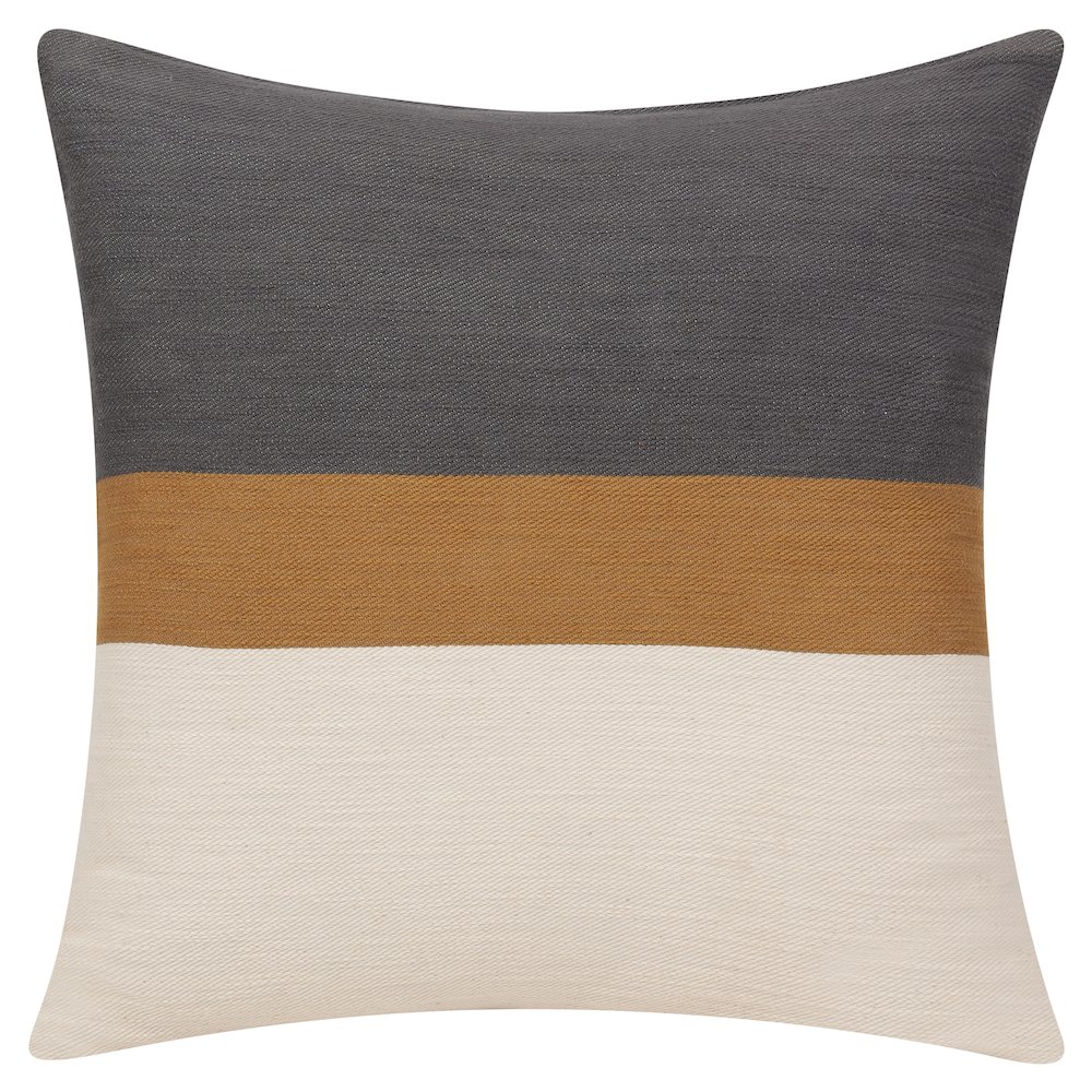 Wilmington Cotton Poly Filled Pillow in Brown/Gray, 24" x 24". Picture 6