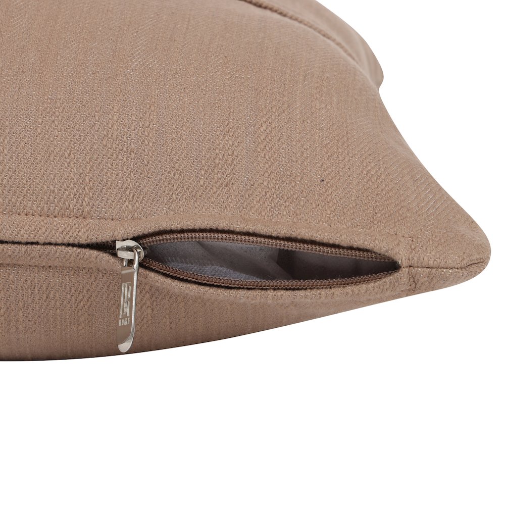 South Hampton Cotton Poly Filled Pillow in Brown, 24" x 24". Picture 3