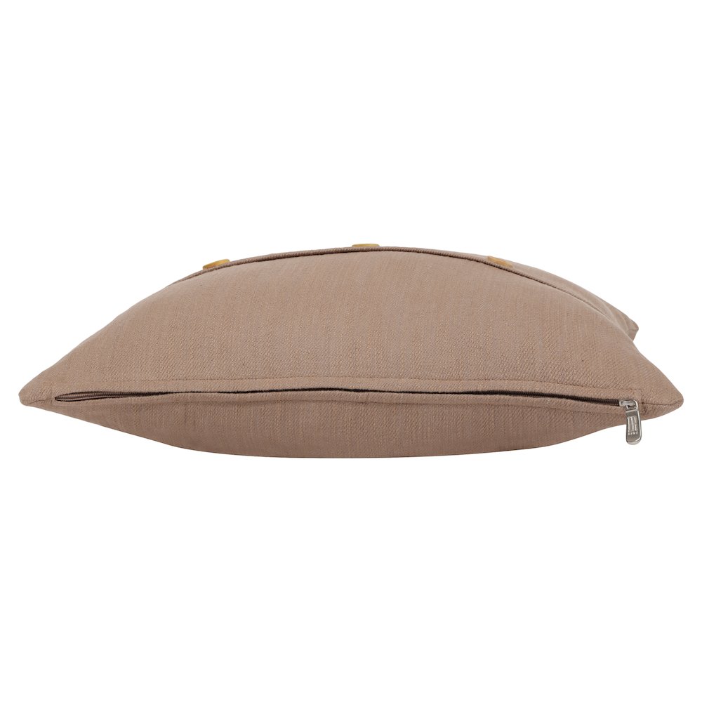 South Hampton Cotton Poly Filled Pillow in Brown, 24" x 24". Picture 8