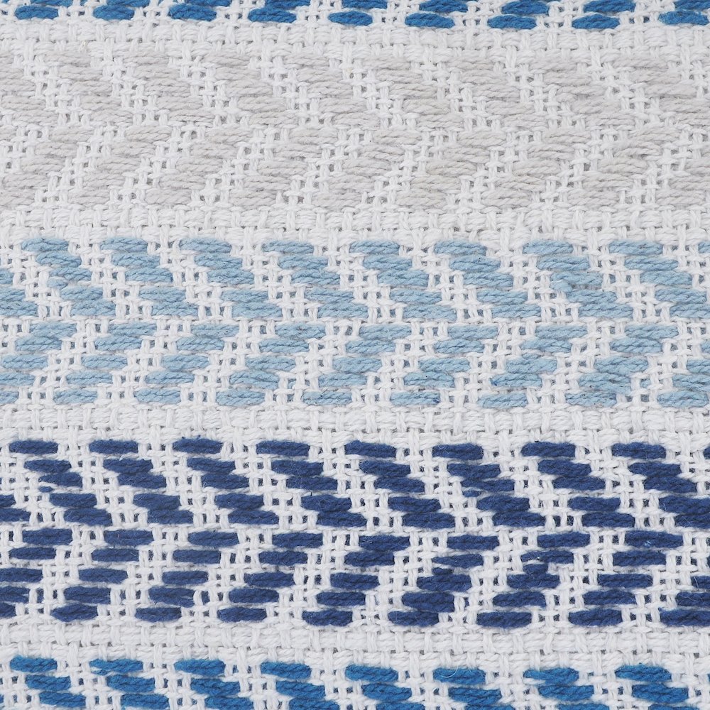 Ox Bay Blue Chevron All-Natural Cotton Square 2 Piece Pillow Cover Set. Picture 3
