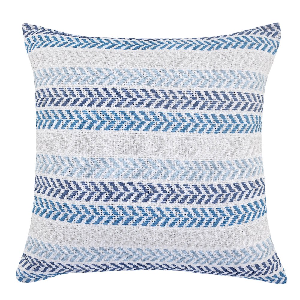 Ox Bay Blue Chevron All-Natural Cotton Square 2 Piece Pillow Cover Set. Picture 4