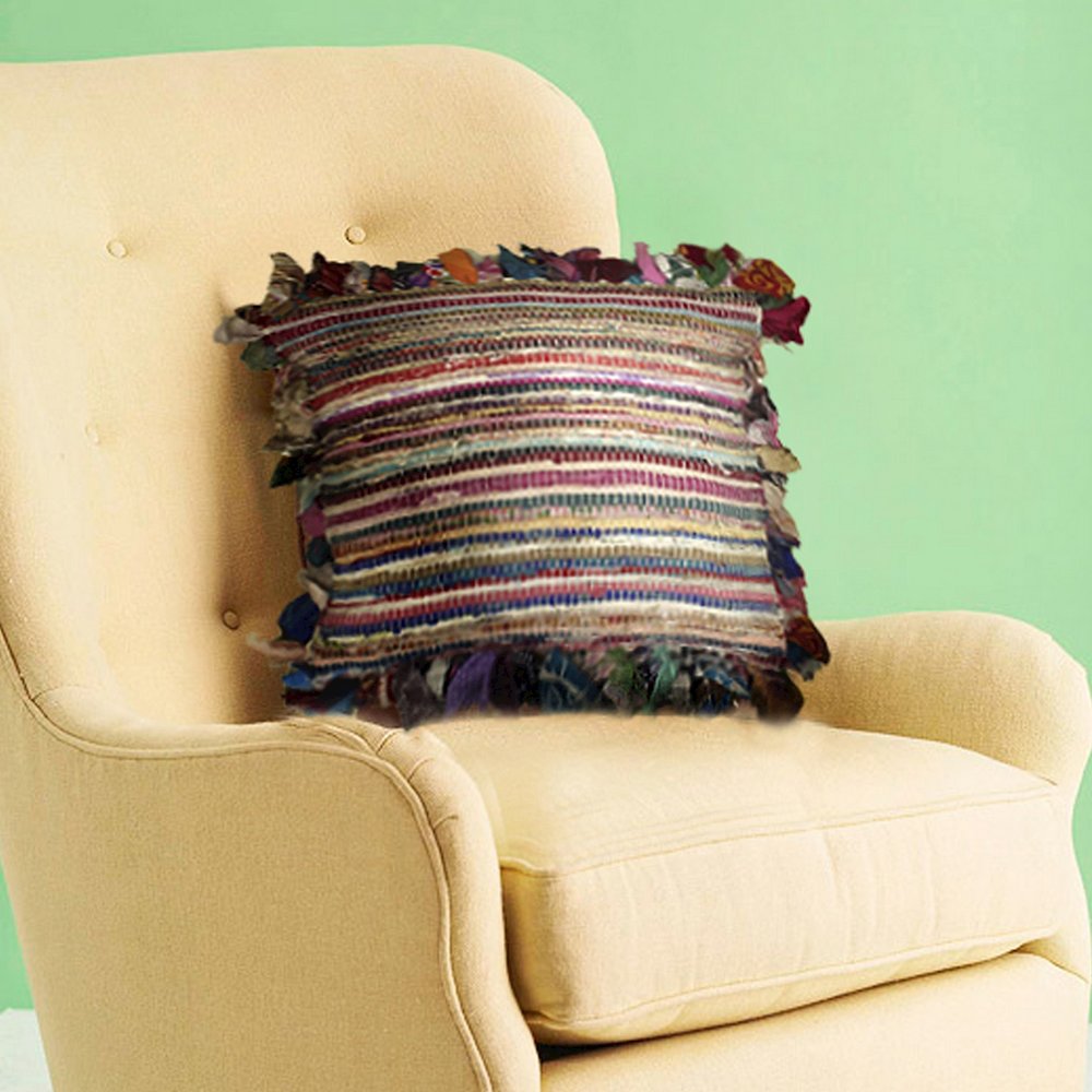 Chindi Stripe Floor Pillow. Picture 4