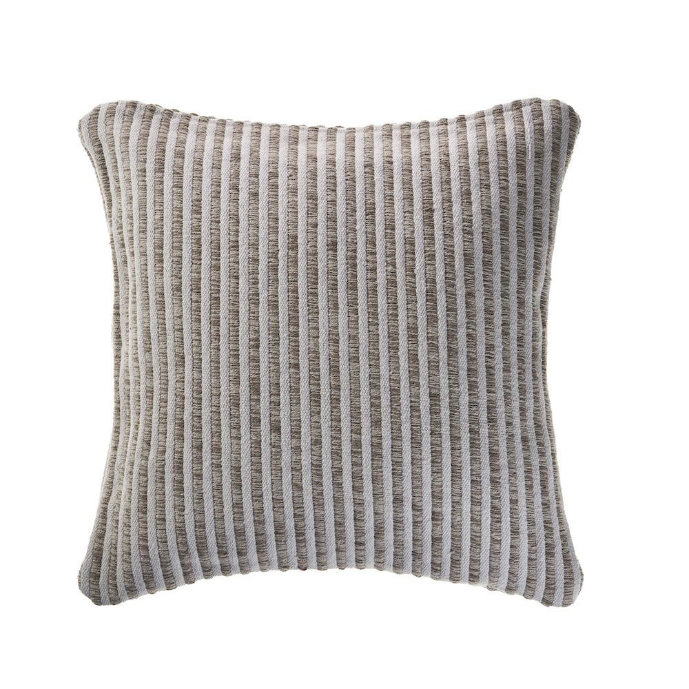 Beige and Cream Striped Throw Pillow. Picture 1