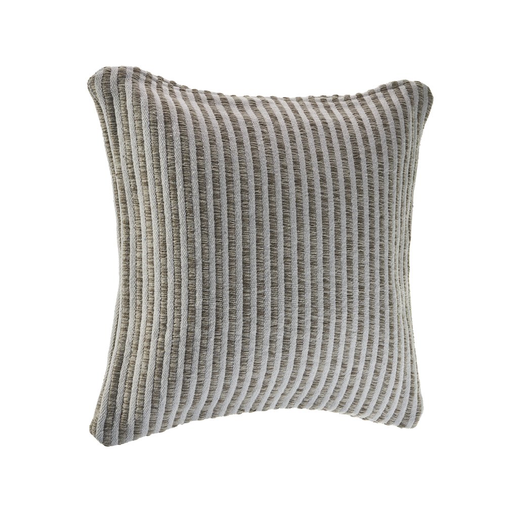 Beige and Cream Striped Throw Pillow. Picture 5