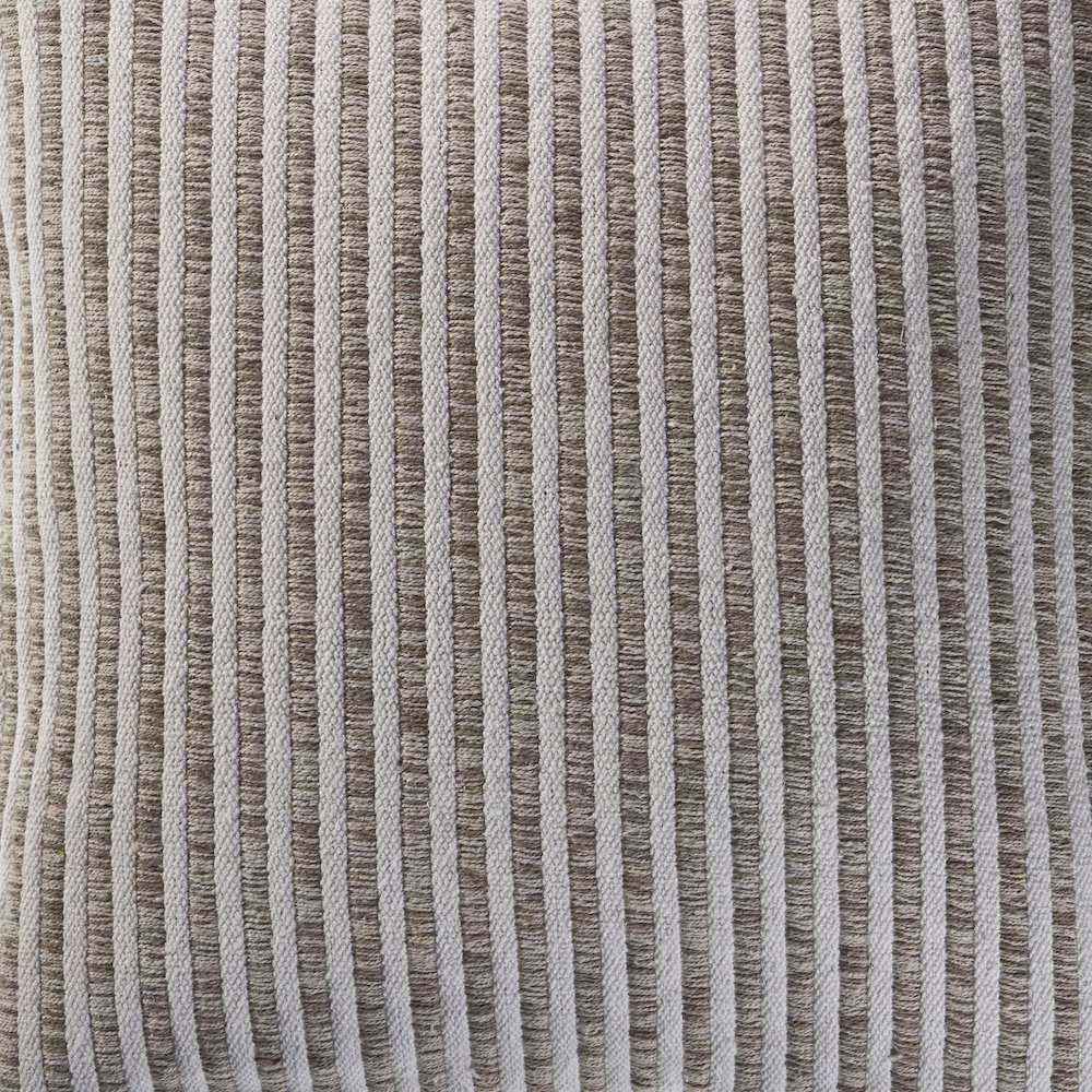 Beige and Cream Striped Throw Pillow. Picture 6