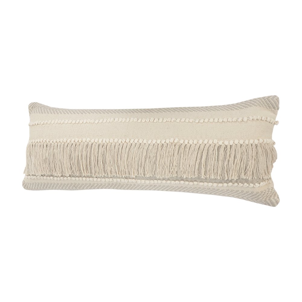 Beige Over-Tufted Throw Pillow. Picture 4