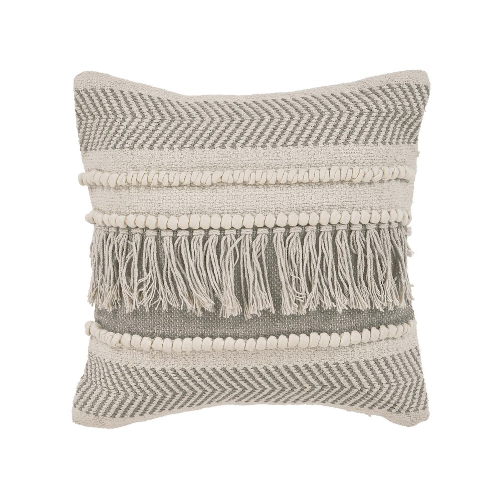Beige Over tufted Farmhouse Throw Pillow. Picture 1