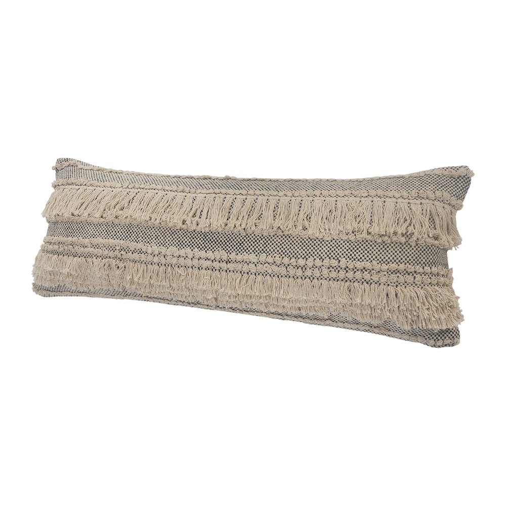 Gray Over-Tufted Farmhouse Throw Pillow. Picture 4