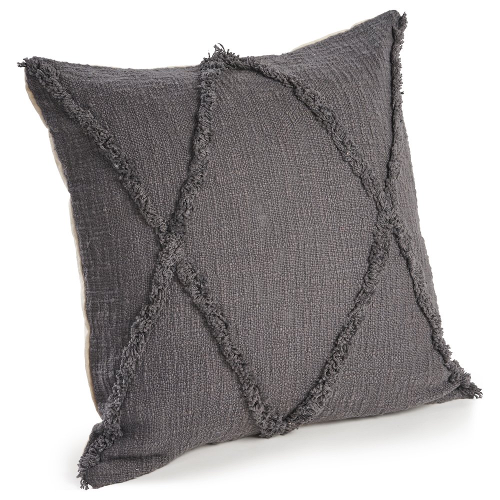 Reese Cotton Pillow Set of 4 in Gray, 20" x 20". Picture 7