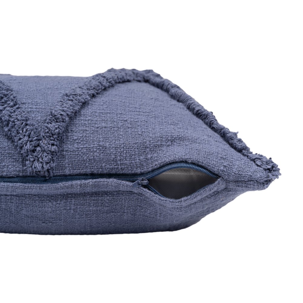 Ox Bay Denim/Blue Solid All-Natural Cotton Square 2 Piece Pillow Cover Set. Picture 5