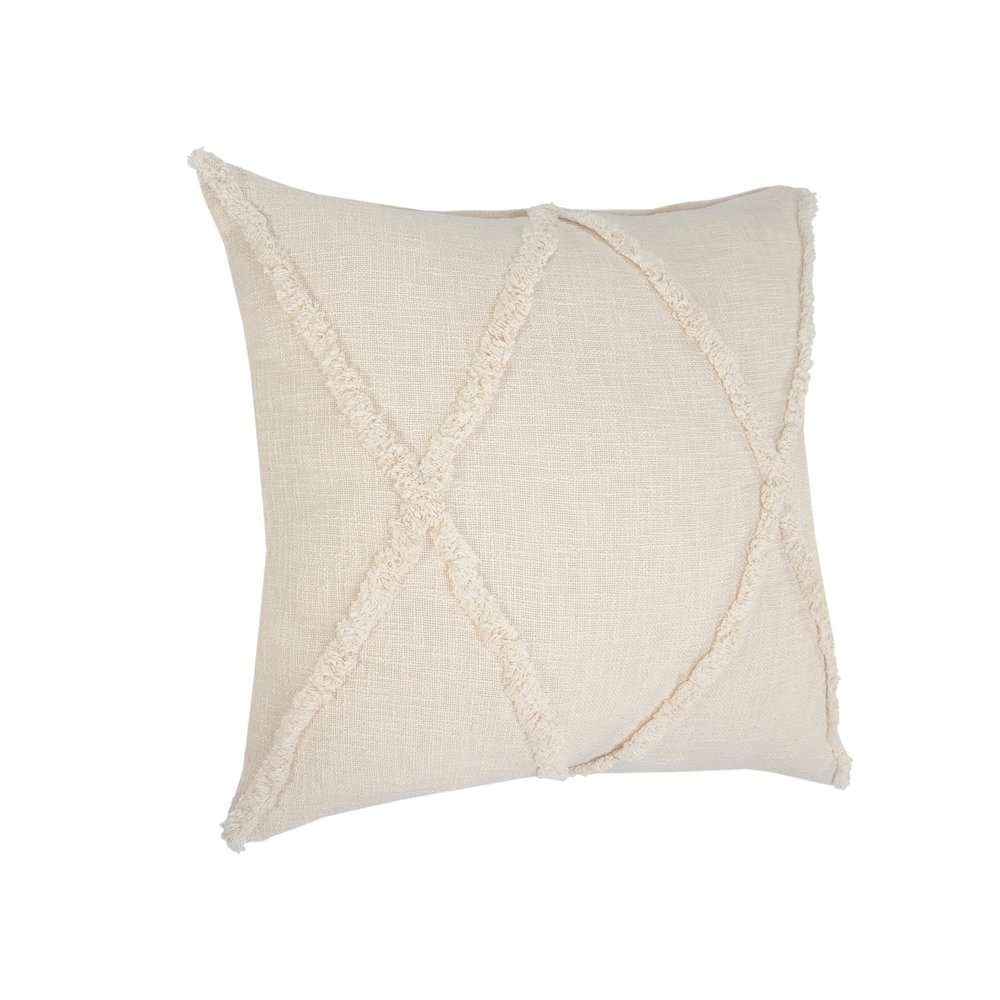 Ox Bay Hand-Woven Natural Beige Diamond All-Natural Cotton Pillow Cover. Picture 5