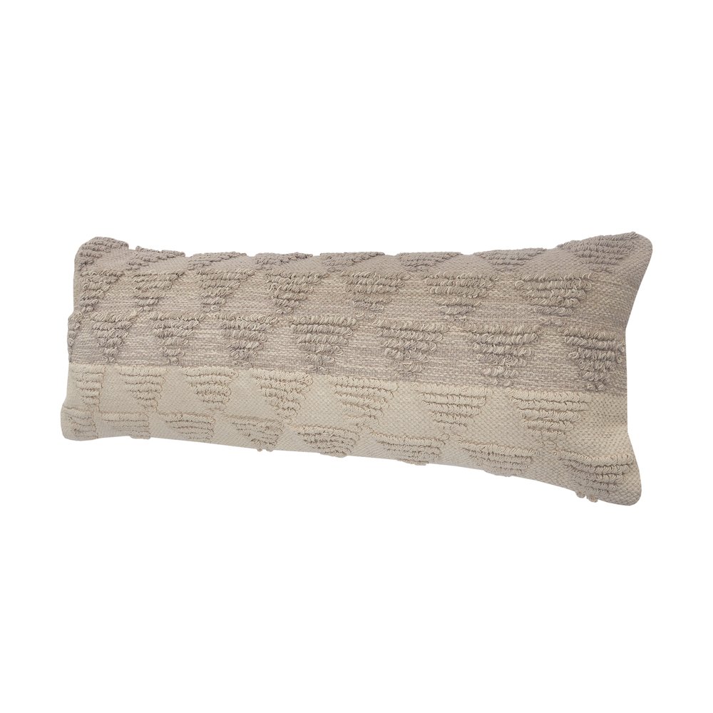 Contemporary Geometric Textured Triangle Lumbar Throw Pillow. Picture 6