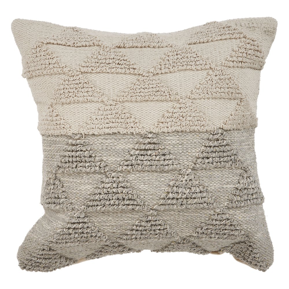 Contemporary Geometric Textured Triangle Throw Pillow. Picture 1