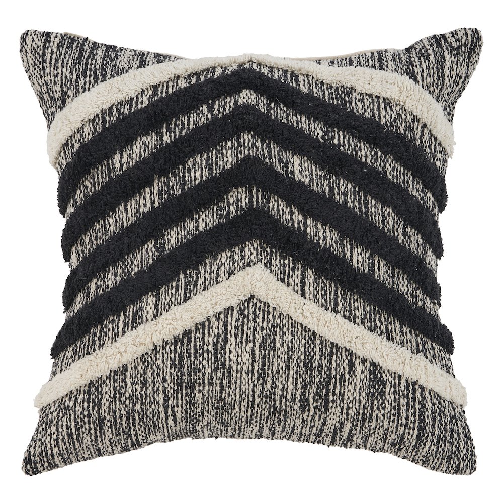 Black Pinstripe Throw Pillow. Picture 1