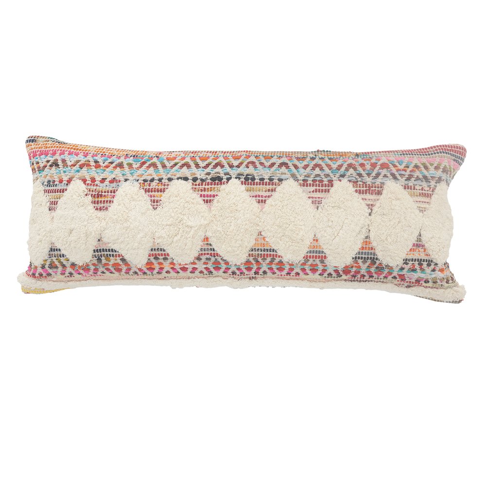 Evette Rios Chindi White Diamond Chevron Throw Pillow. Picture 1
