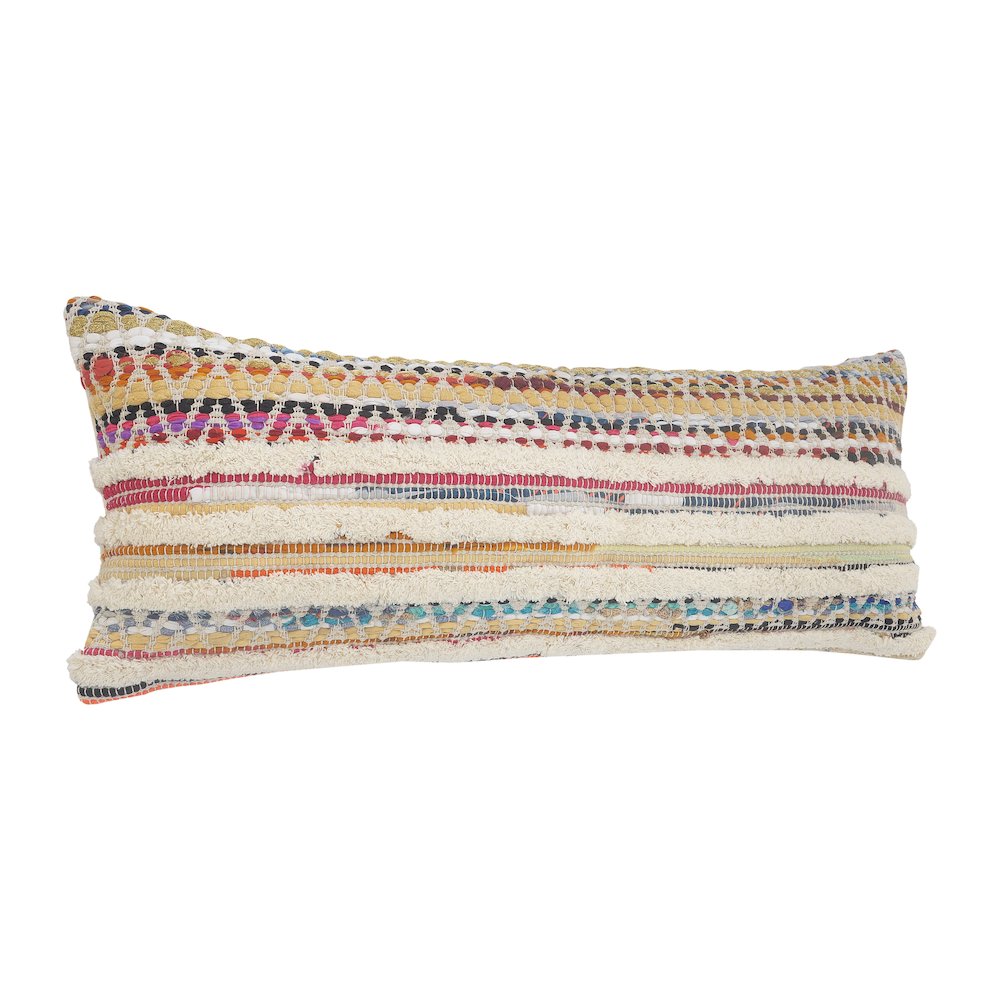 White Chevron Striped Throw Pillow. Picture 5